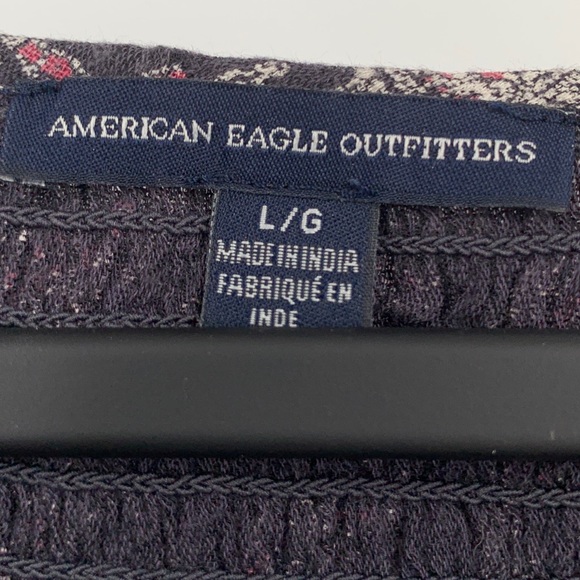 American Eagle Blouse Top Paisley Boho Large - Picture 7 of 8